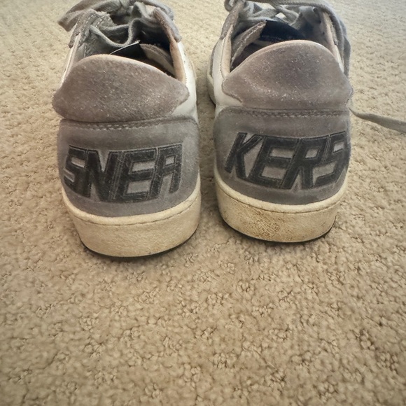 Golden Goose Ball Star Cream and Gray Suede Sneakers - Picture 8 of 8